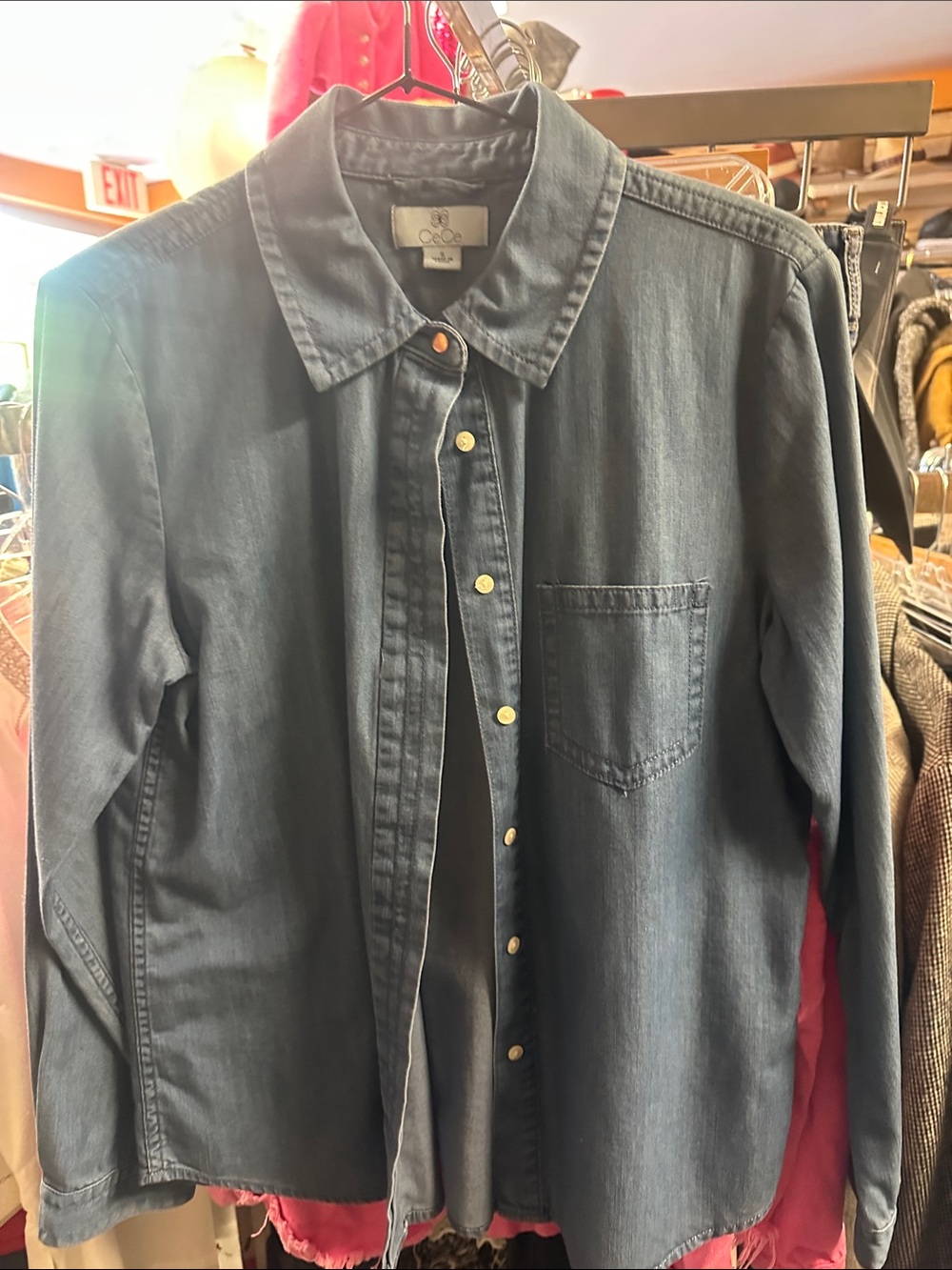 CeCe Men's Indigo Denim Shirt Jacket